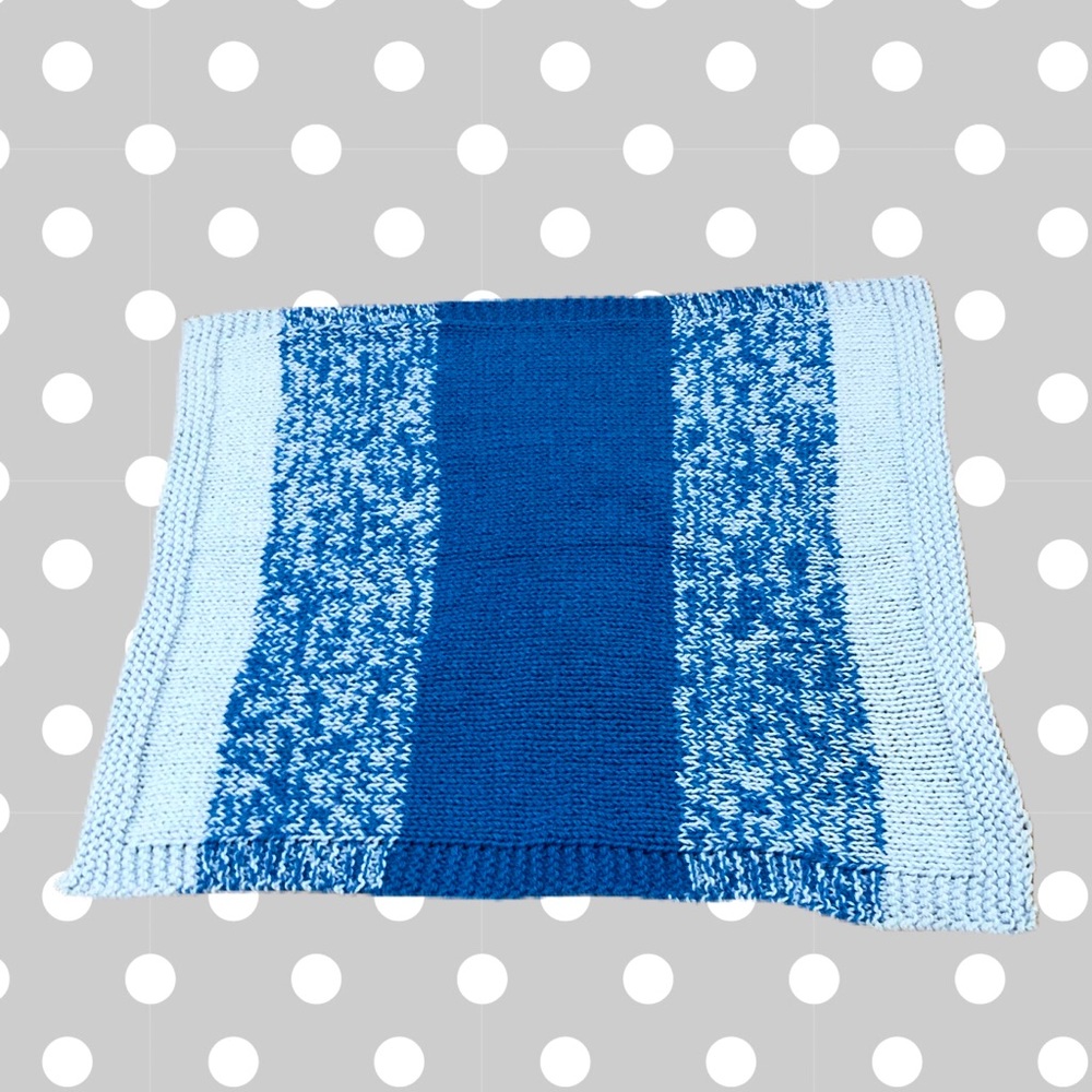 Hand Knit blanket for baby boy!
